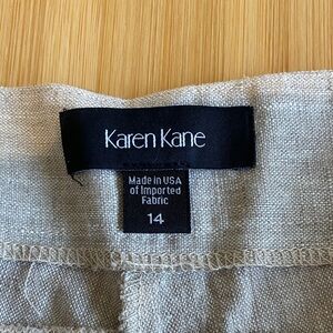 Karen Kane Beige Linen-Blend Top